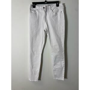 French Dressing Jeans White Fringed Bootcut Jeans Sz 10